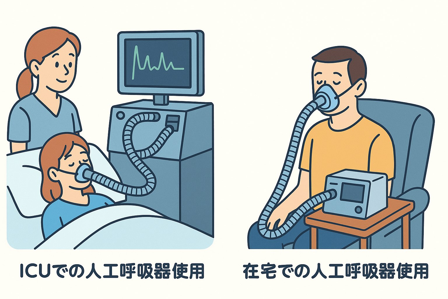 人工呼吸器の基本構造図